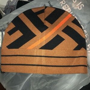 Elegant Brown and Black Knit Beanie